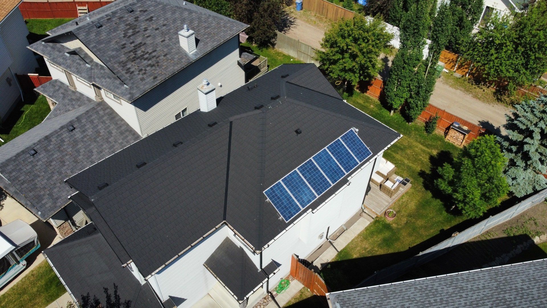 solar panels and recycled tire roofing