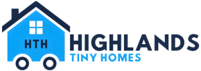 Highlands Tiny Homes — Home Logo for Highlands Tiny Homes: blue house with wheels,