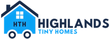 Highlands Tiny Homes — Home Logo for Highlands Tiny Homes: blue house with wheels,