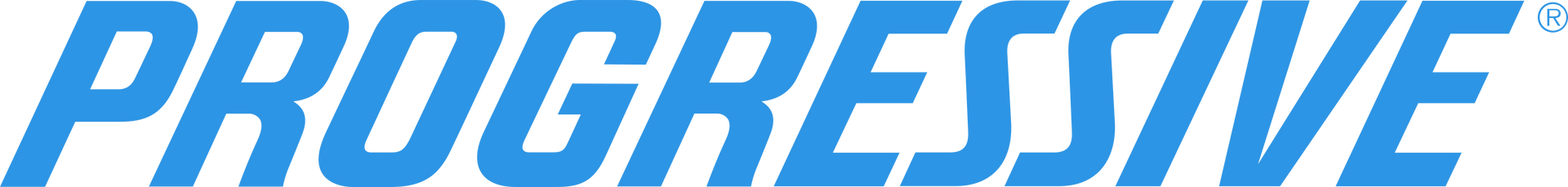 Progressive logo in blue italics on a white background