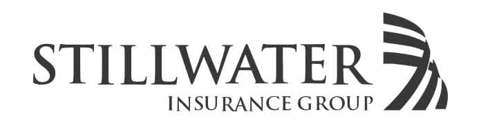 Stillwater Insurance Group logo in black text with stylized curved icon on white background