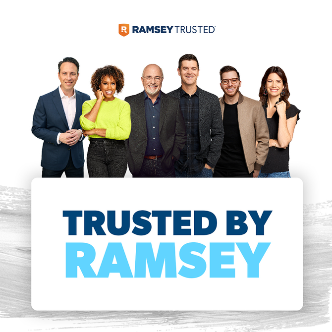 Ramsey Trusted logo with six people above a “Trusted by Ramsey” sign