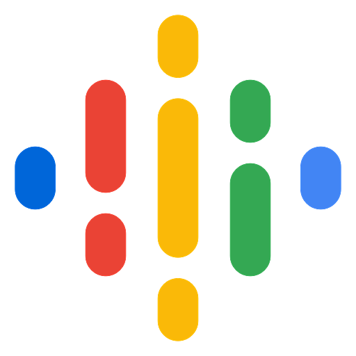 Google Podcasts logo: colorful sound wave made of vertical rounded rectangles.