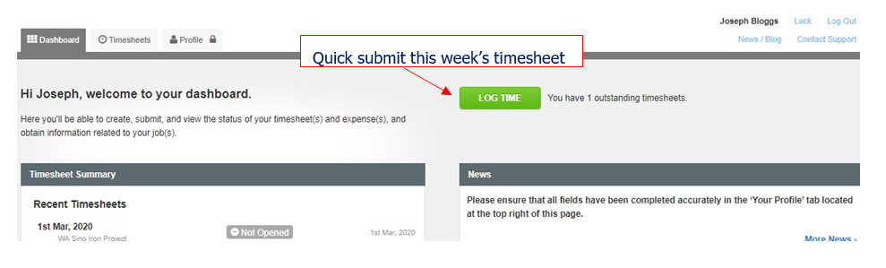 Screenshot of a webpage with a 