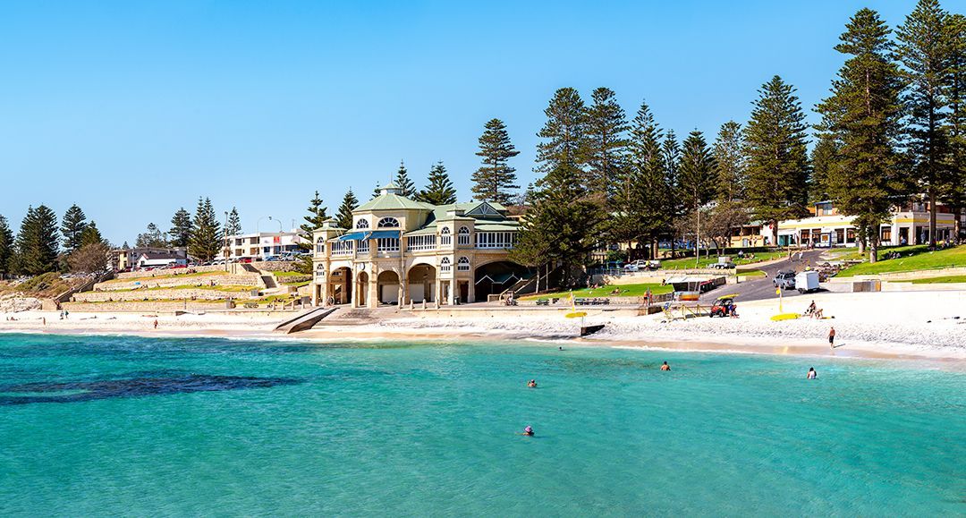 Locals enjoying a swim at Perth City Beach