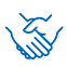 Two hands shaking, representing agreement or partnership.