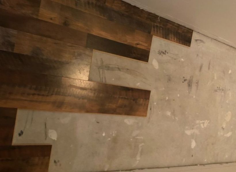 flooring removal in the hallway