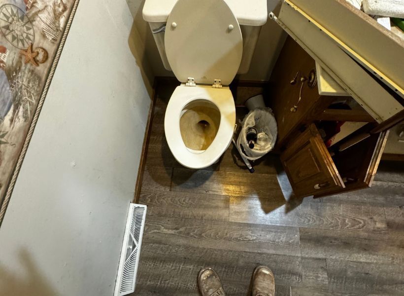bathroom flooring damage