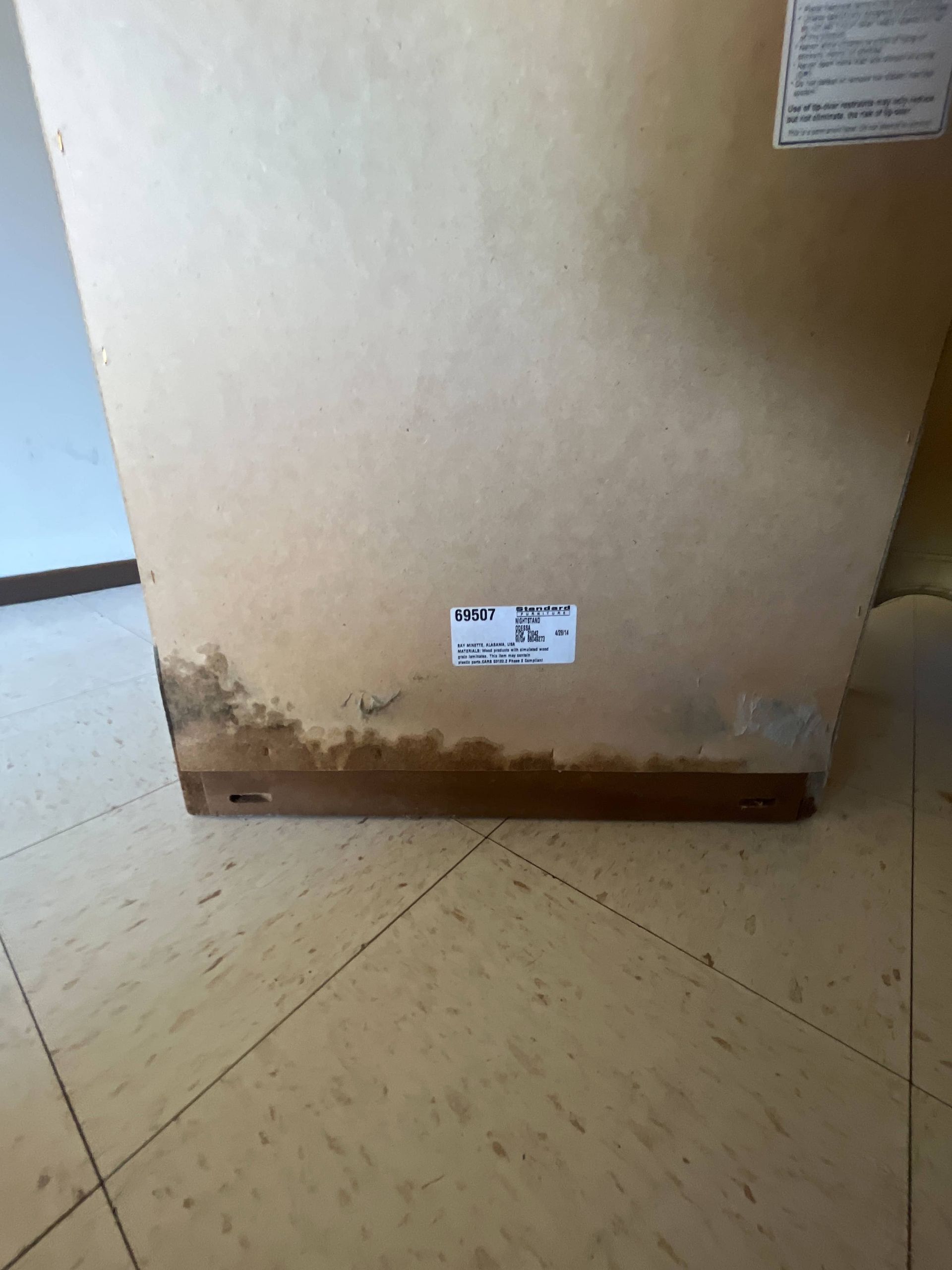 water damaged walls