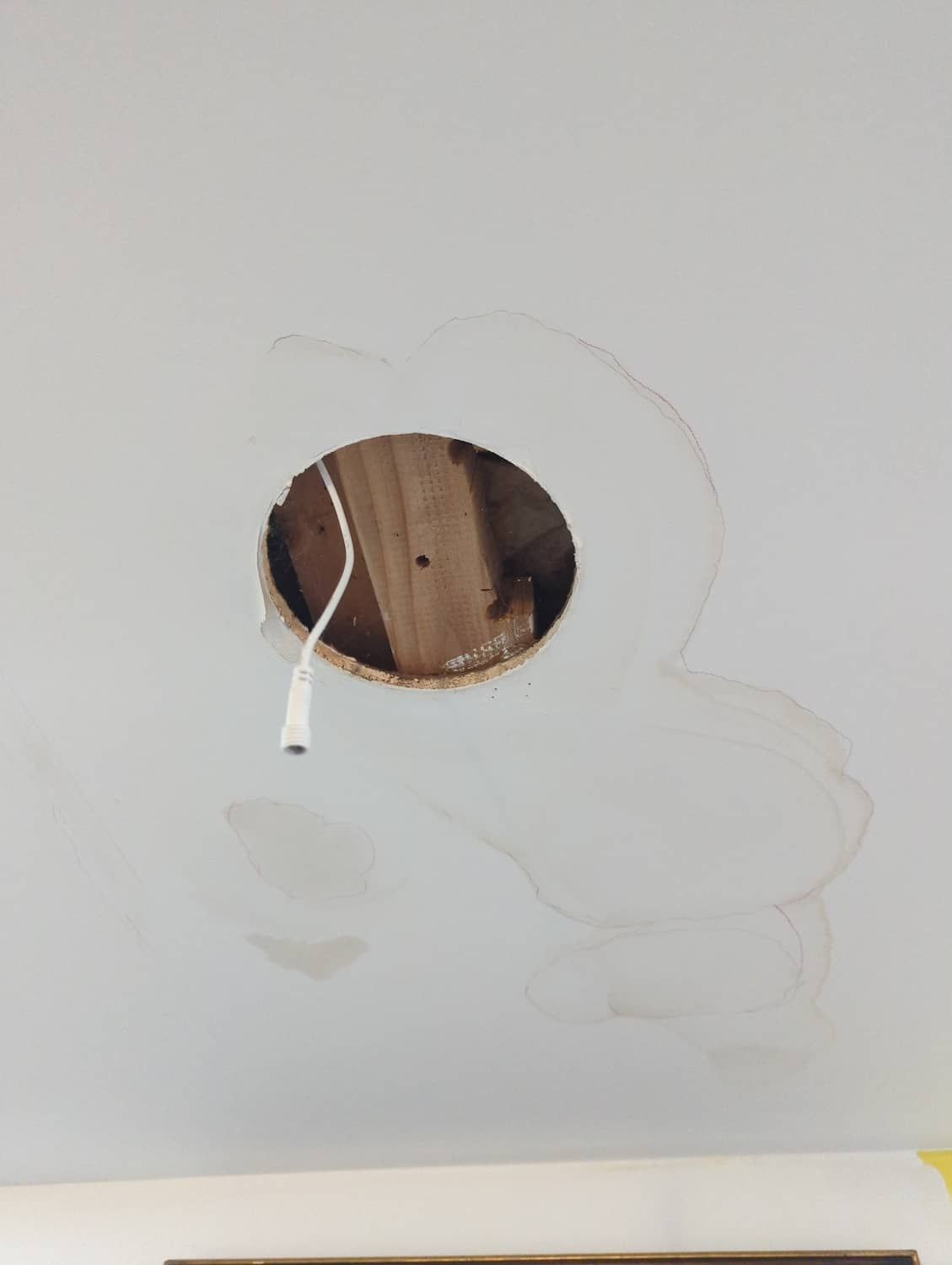 water stains on ceiling