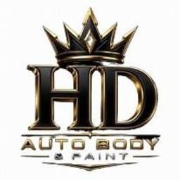 Black and gold HID Auto Body & Paint logo with a crown above the letters.