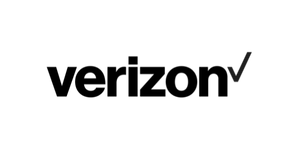 The verizon logo is black and white on a white background.