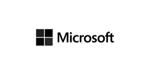 The microsoft logo is black and white on a white background.