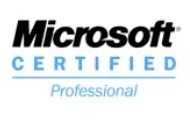 Microsoft certified professional logo on a white background