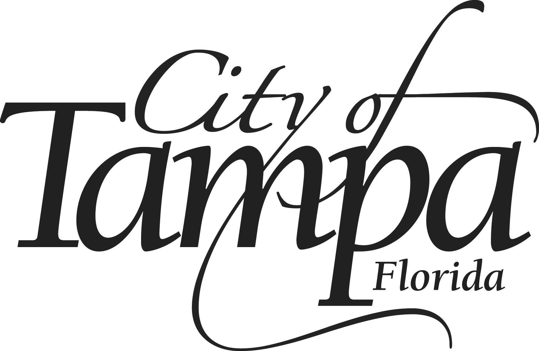 A black and white logo for the city of tampa florida