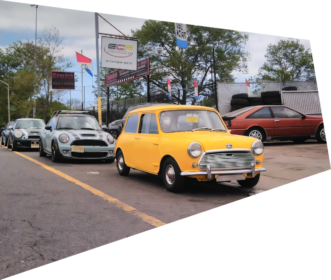 Classic Yellow Mini Cooper in Newark, NJ | ECP Auto Service