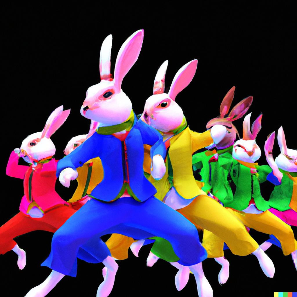 Rabbits Will Dance Elegantly In Colorful Costumes Always