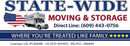 Logo: State-Wide Moving & Storage. Truck on US map outline with American flag colors, text in blue and red.