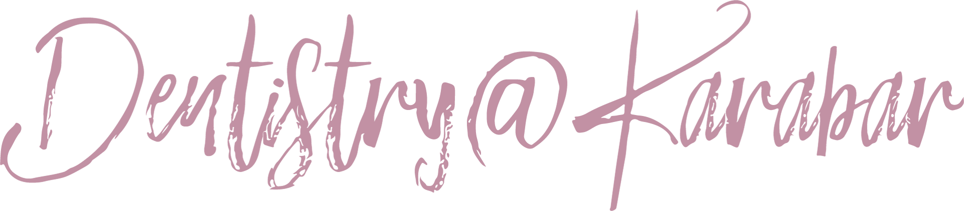 The word dentistry is written in cursive on a white background.