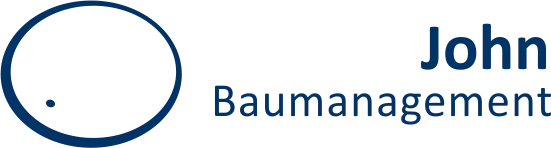 John Baumannagement-Logo mit einem blauen ovalen Symbol und blauem Text auf weißem Hintergrund