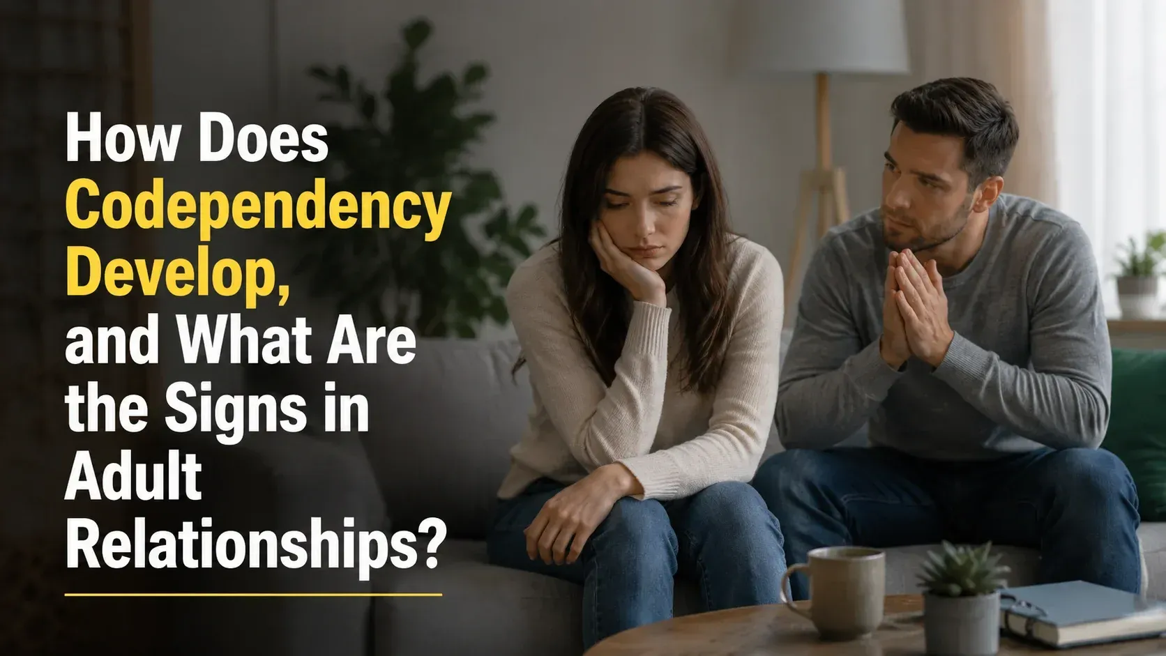 A couple having a difficult conversation about how does codependency develop.