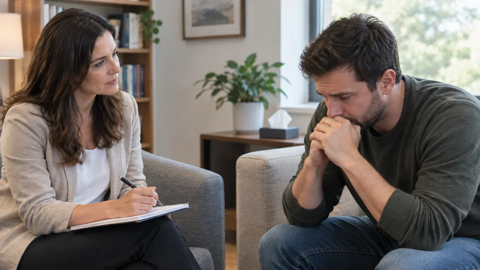 What's the Difference Between PTSD and Everyday Stress or Anxiety? Therapist session.