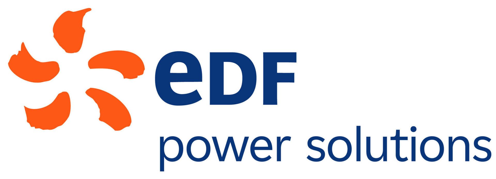 EDF Power Solutions logo, a stylized orange flower with the letters 