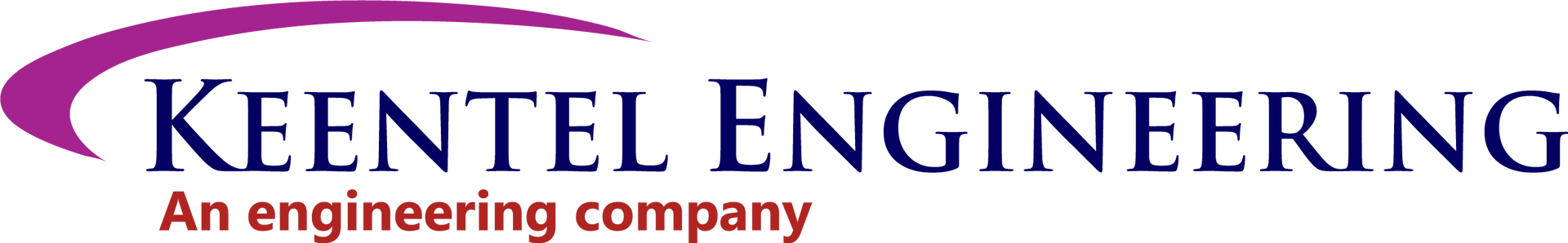 Company logo for Keentel Engineering, featuring the dark blue company name with a purple swoosh above the text.