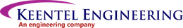Company logo for Keentel Engineering, featuring the dark blue company name with a purple swoosh above the text.