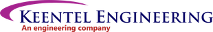 Company logo for Keentel Engineering, featuring the dark blue company name with a purple swoosh above the text.