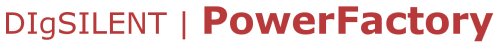 DigSILENT | PowerFactory logo in dark red text.