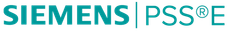 Siemens PSS®E logo. Teal text on a white background.