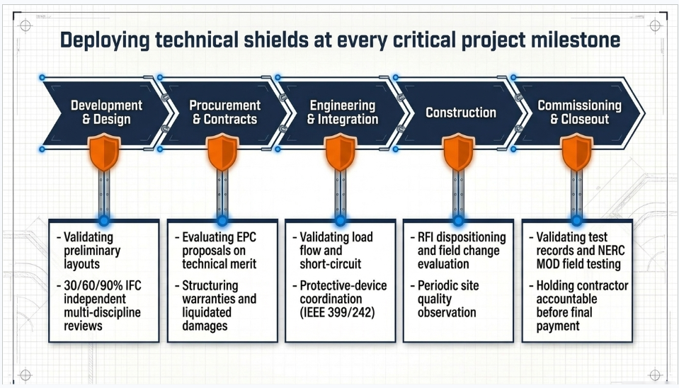 Owner’s engineer providing technical oversight and engineering review for infrastructure projects