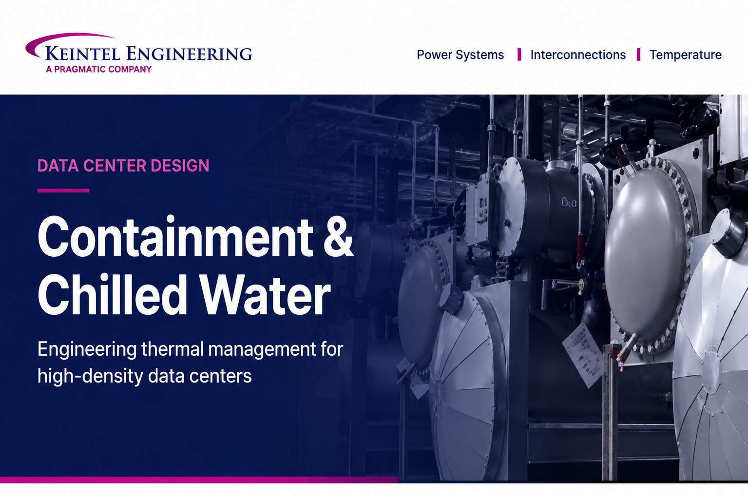 Industrial chilled water system supporting thermal management in a high-density data center