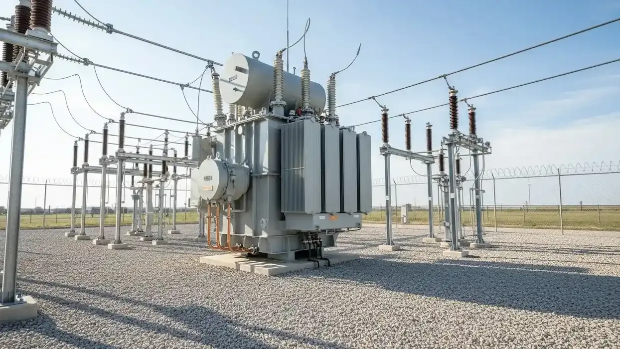 High-voltage substation equipment representing equipment ratings and Facility Rating evaluation