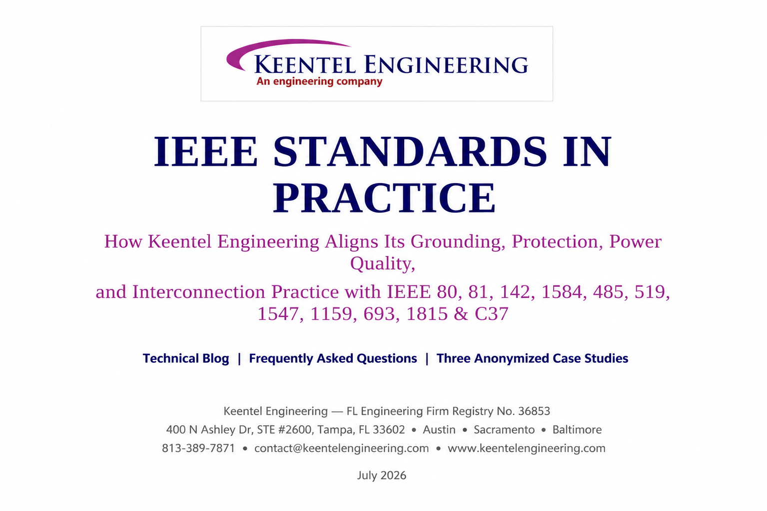 IEEE standards engineering guide by Keentel Engineering