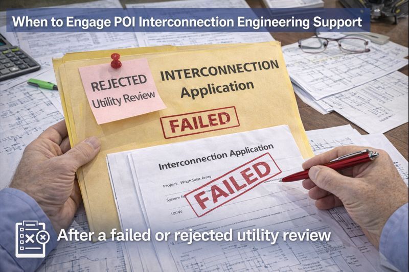Hands hold an interconnection application stamped
