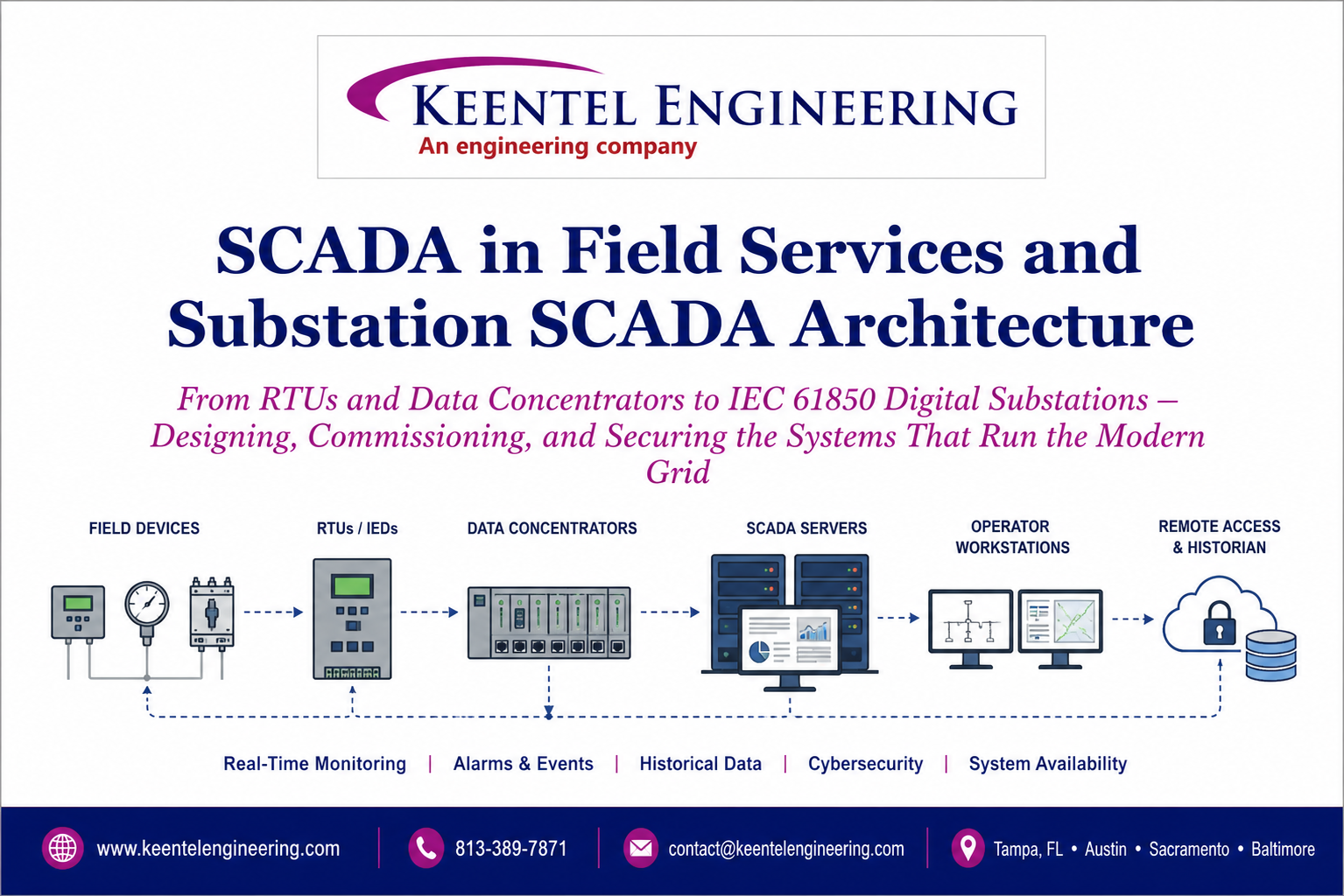 SCADA field services and substation SCADA architecture guide by Keentel Engineering