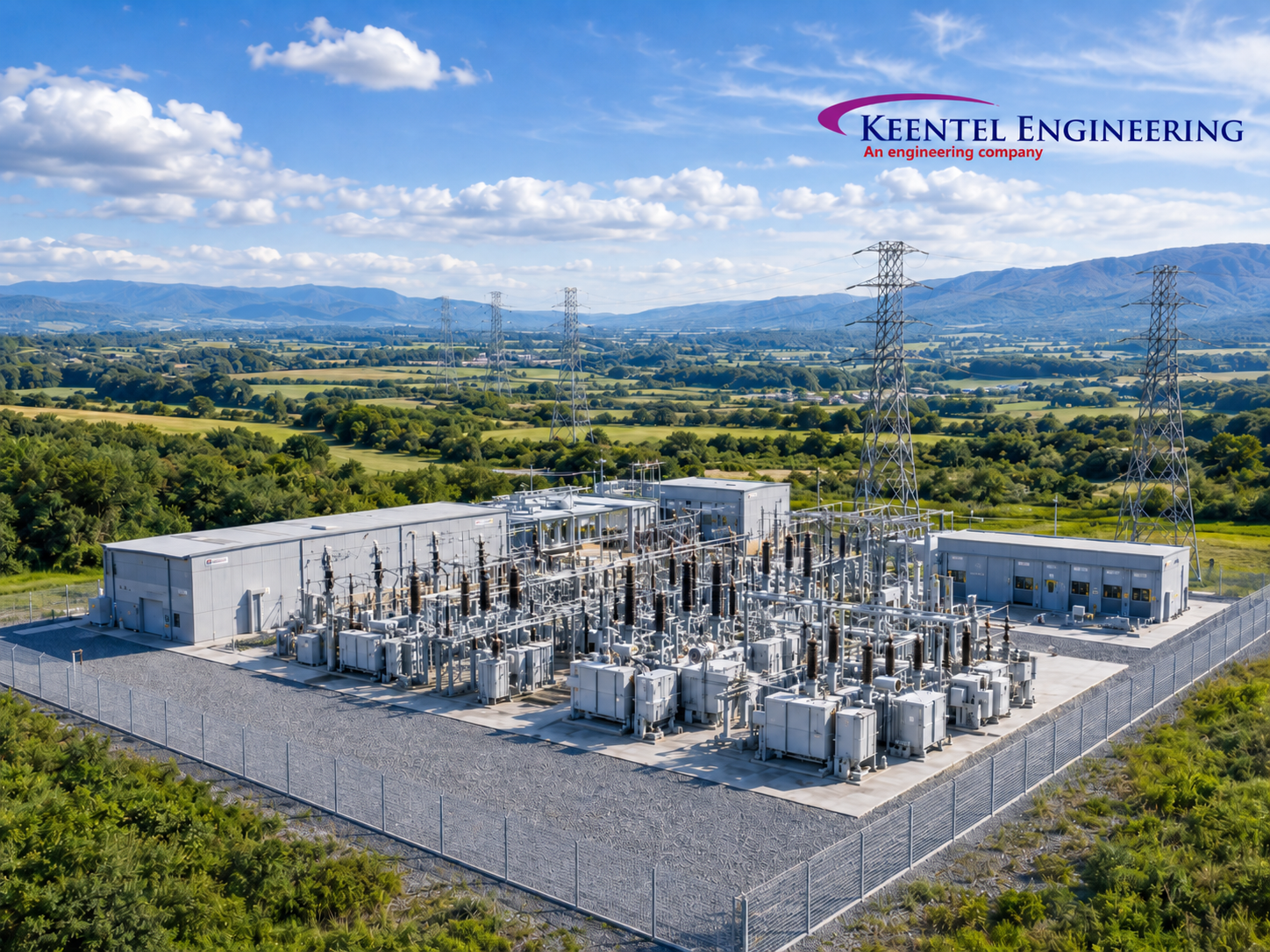 Infographic on effective power grounding and performance analysis, featuring a substation with IEEE compliance data.