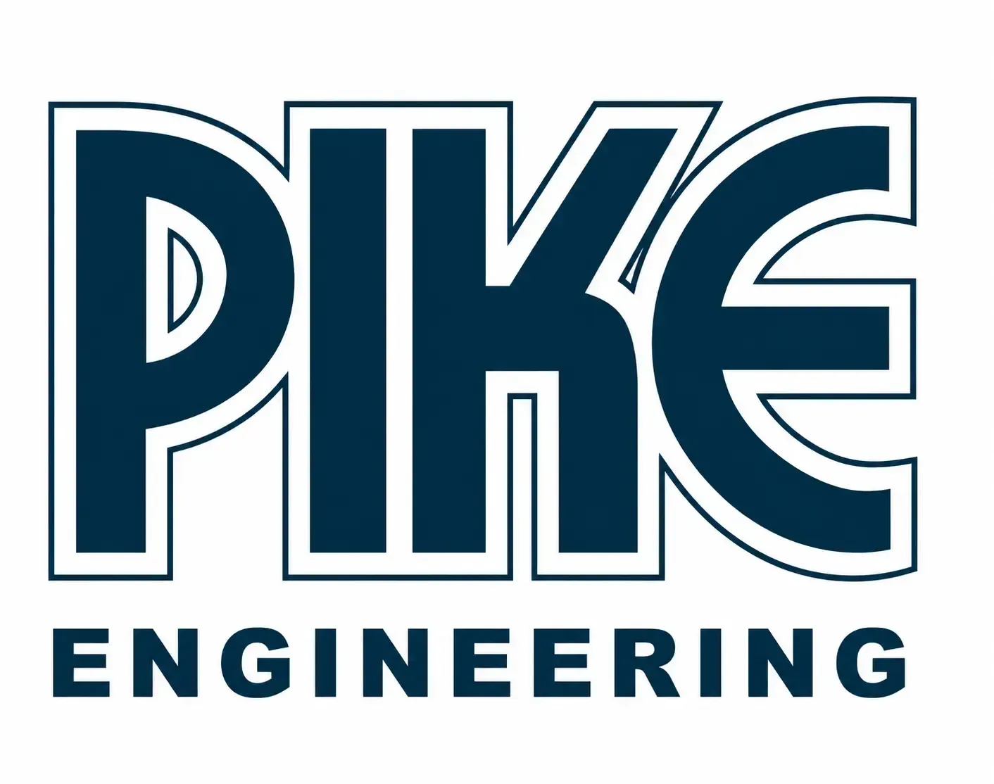 PIKE Engineering logo with bold navy blue typography on a clean white background.