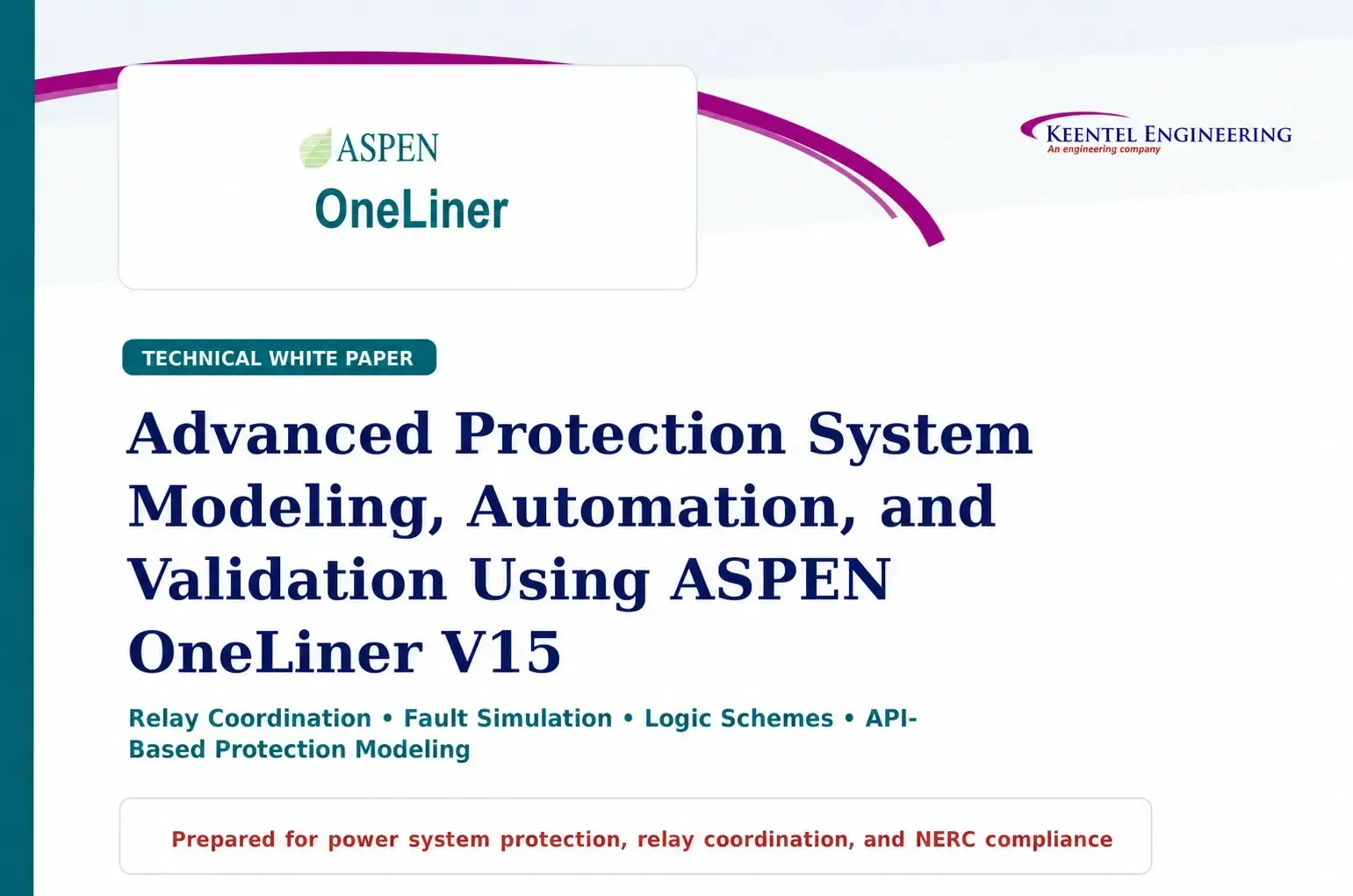 ASPEN OneLiner V15 advanced protection system modeling white paper cover for relay coordination