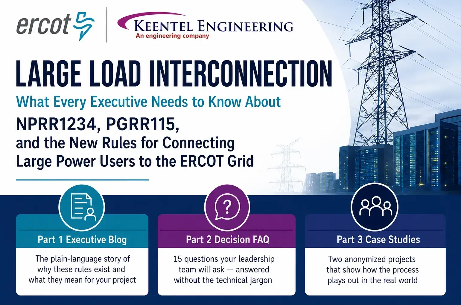 ERCOT large load interconnection guide covering NPRR1234, PGRR115, and grid connection rules for large power users.