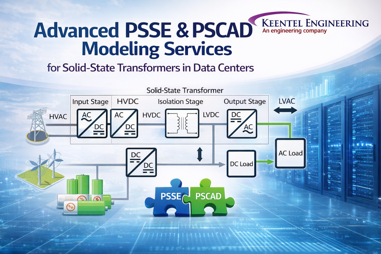 Advanced PSSE and PSCAD modeling services for solid-state transformers in data center power systems