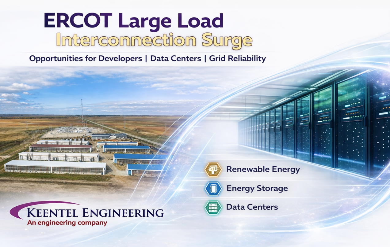 ERCOT large load interconnection surge with data centers, renewable energy, and grid reliability