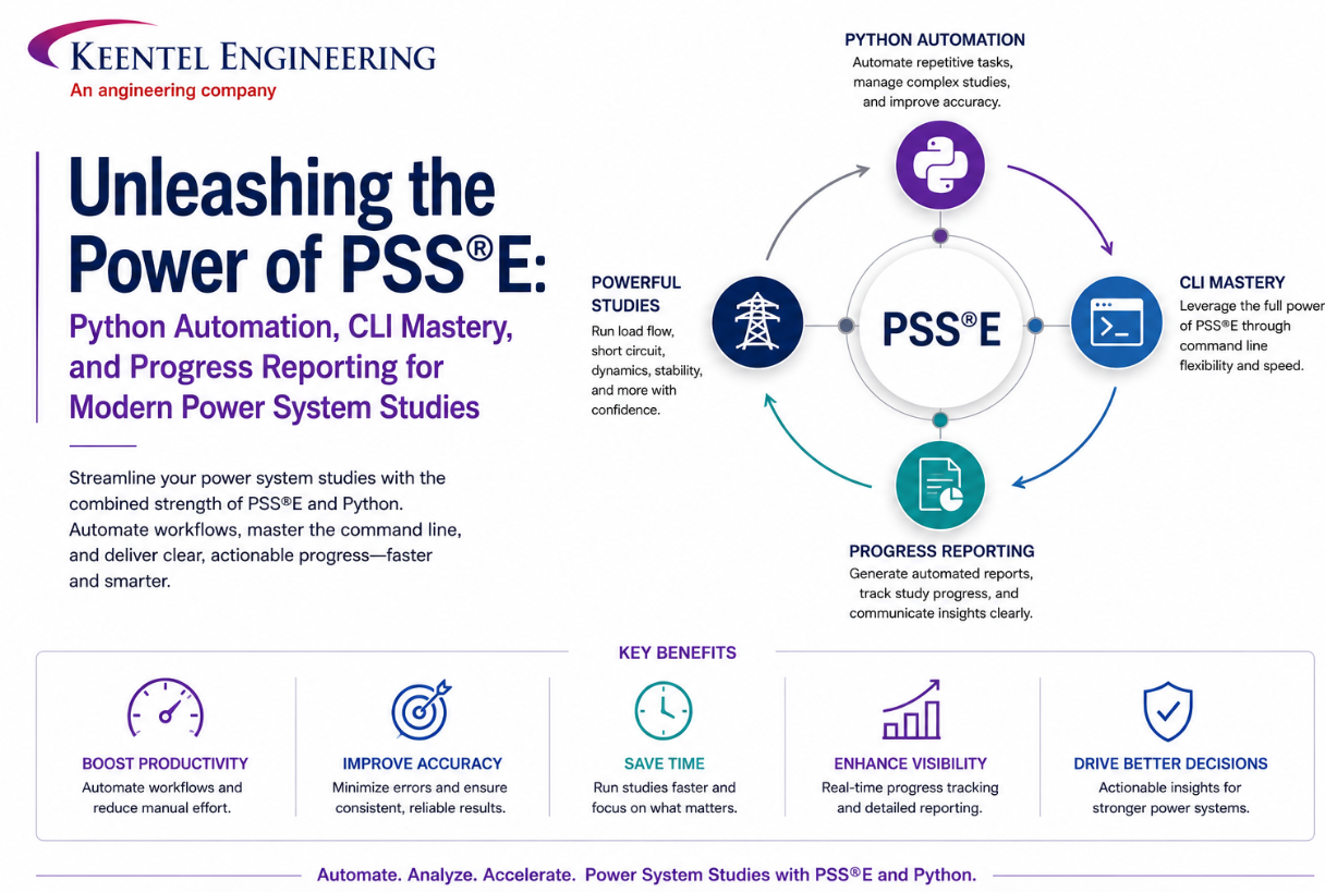PSS®E Python automation and CLI tools for power system analysis