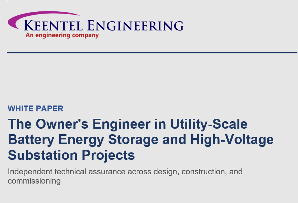 Owner's Engineer services for utility-scale BESS and HV substation projects