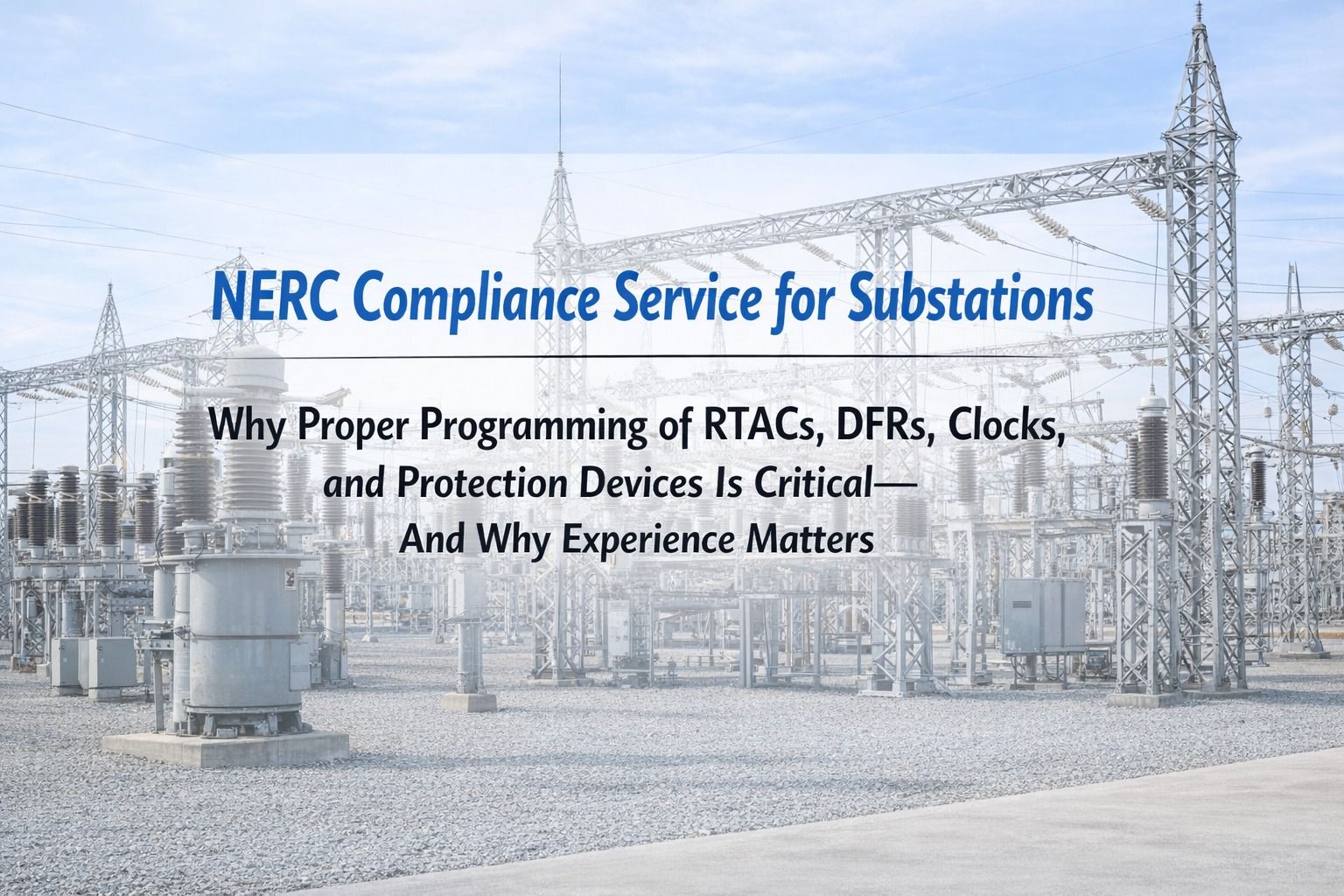 NERC Compliance Service for Substations: Importance of Proper Programming of RTACs, DFRs, Clocks, and Protection Devices.