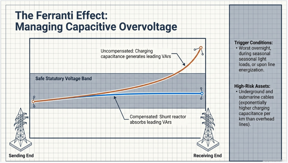 Different types of reactors used in substations for voltage control and fault current limiting