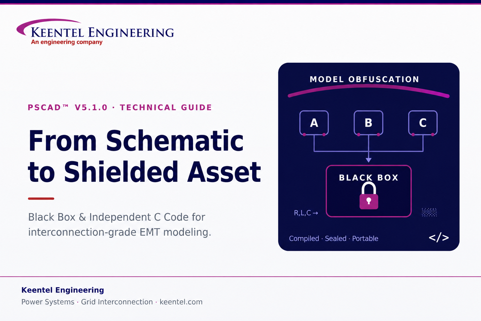 PSCAD black-box EMT model development workflow