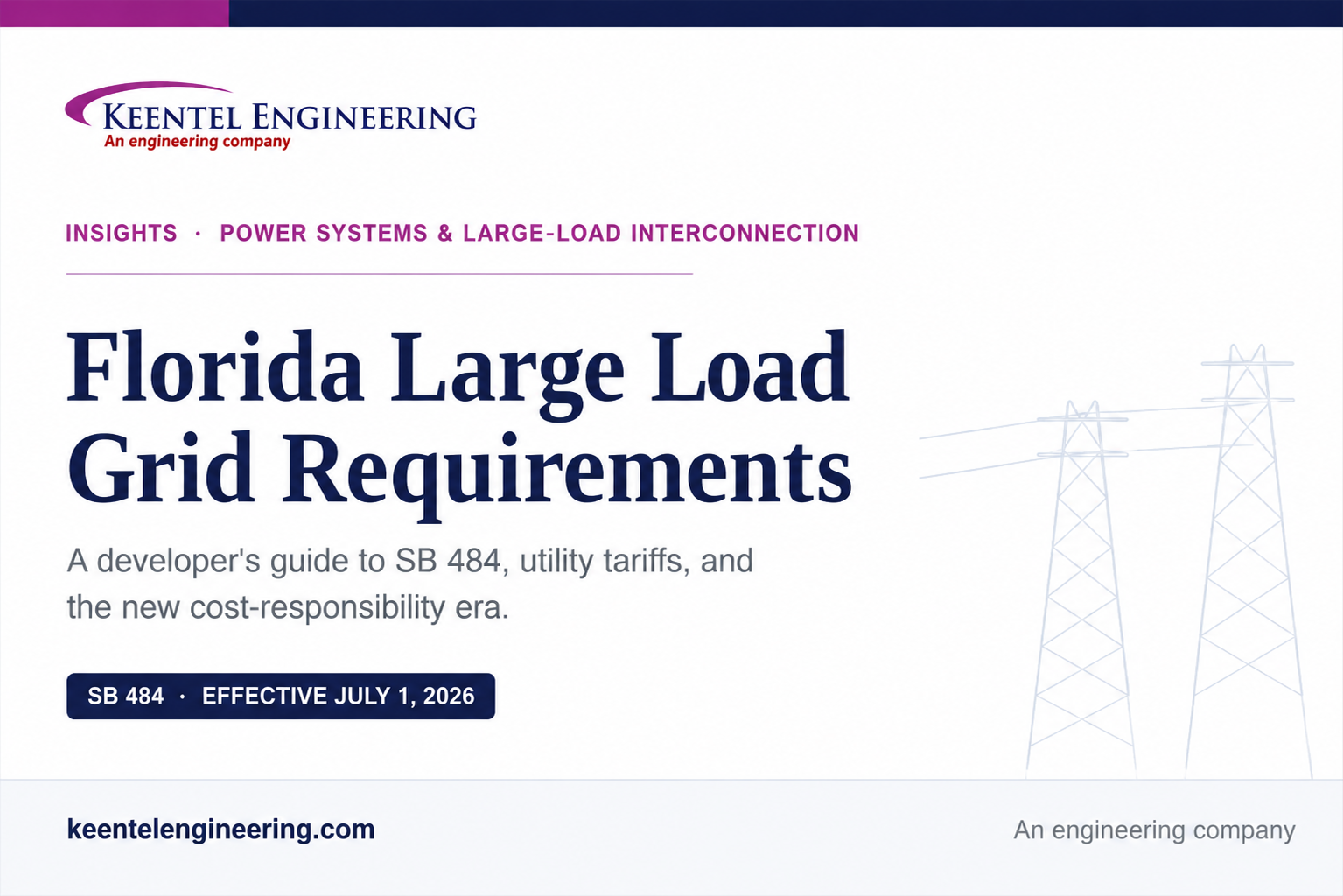 Florida large load grid requirements under SB 484 for data centers and 50 MW projects